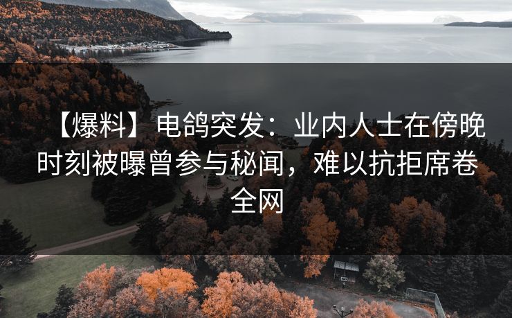 【爆料】电鸽突发:业内人士在傍晚时刻被曝曾参与秘闻,难以抗拒席卷全网